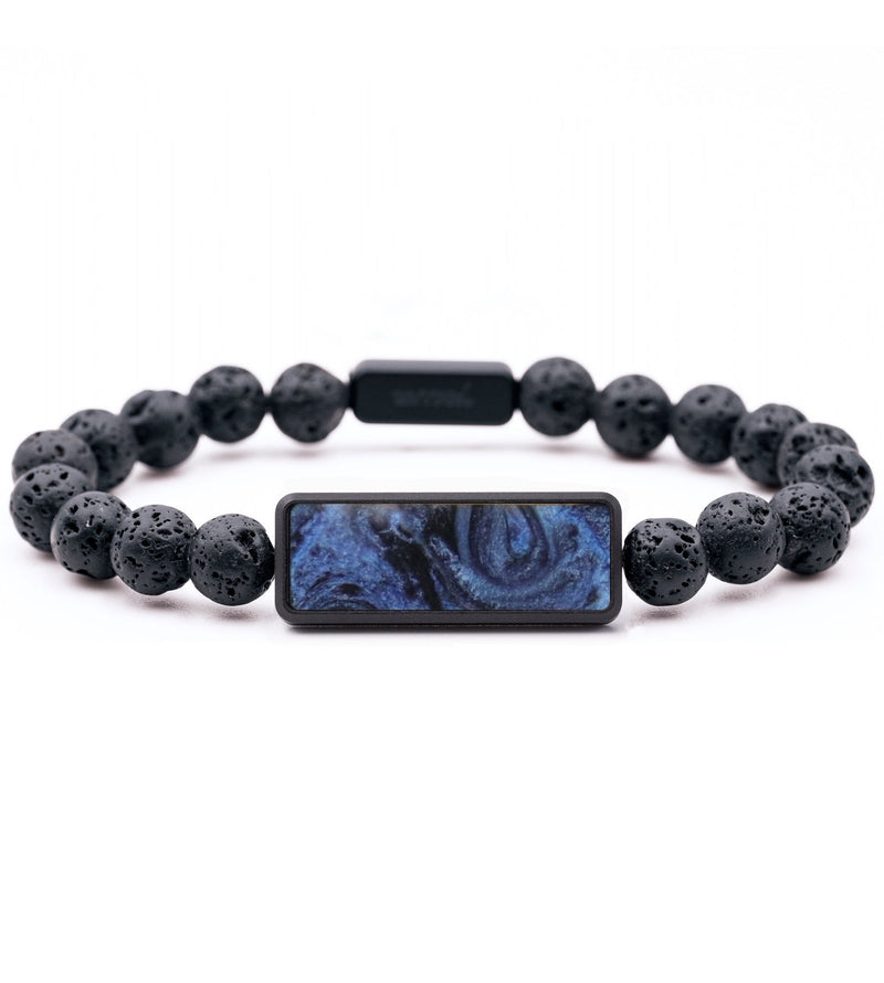 Lava Bead ResinArt Bracelet - Lydia (Blue, 815638)