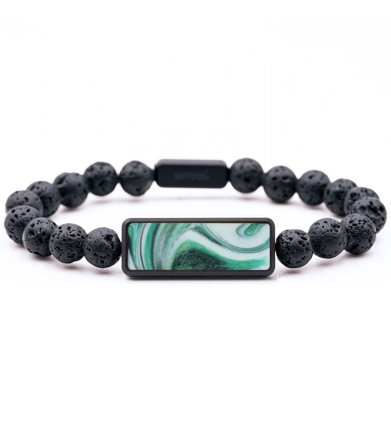 Lava Bead ResinArt Bracelet - Brock (Green, 815648)