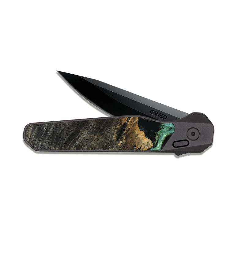 EDC Dark Slate Wood Pocket Knife - Devan (Green, 815657)