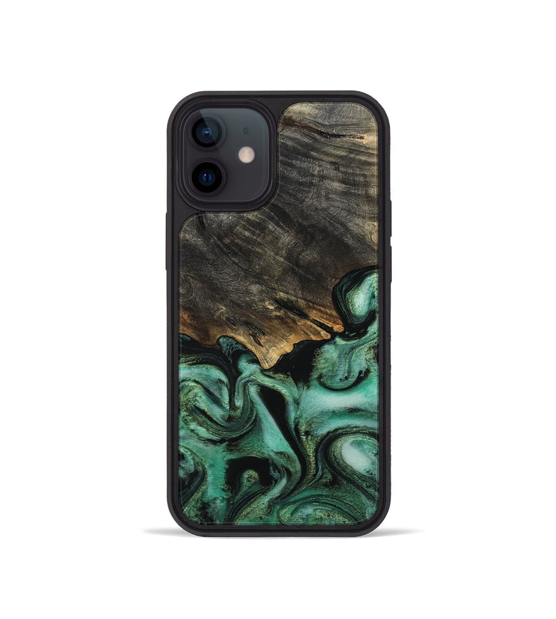 iPhone 12 mini Wood Phone Case - Devan (Green, 815657)