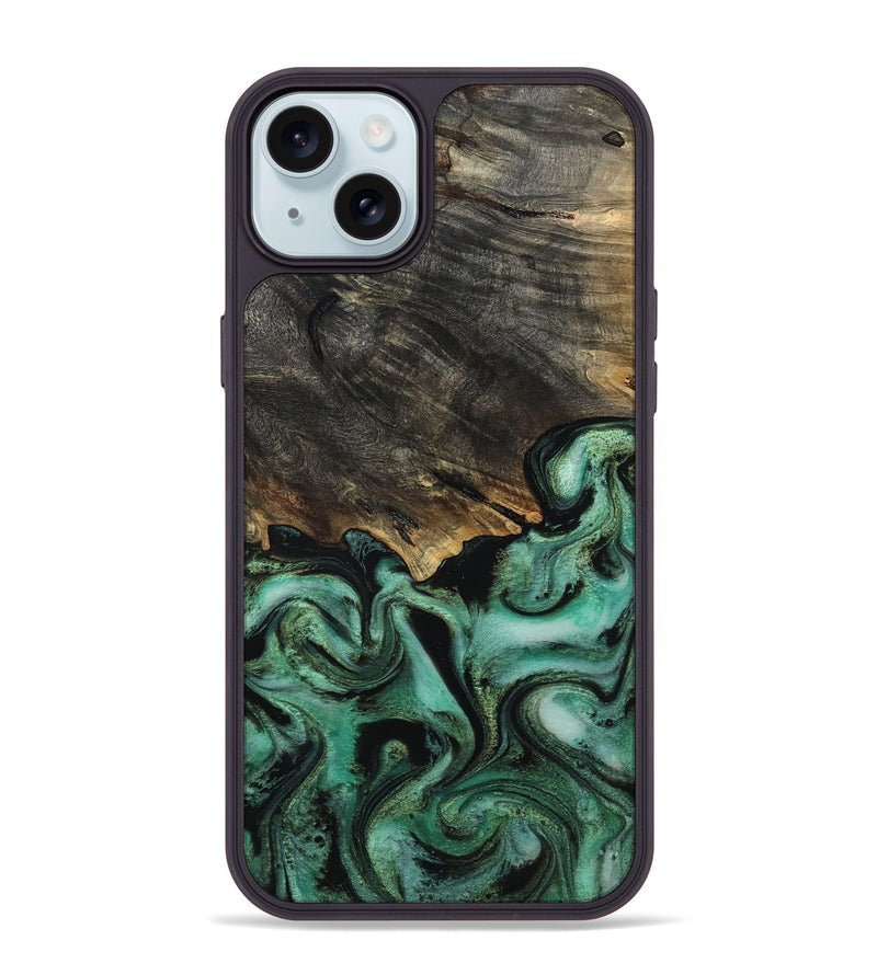 iPhone 15 Plus Wood Phone Case - Devan (Green, 815657)