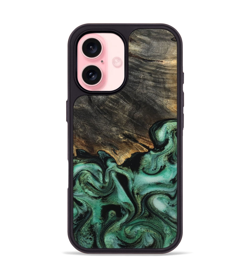 iPhone 16 Wood Phone Case - Devan (Green, 815657)
