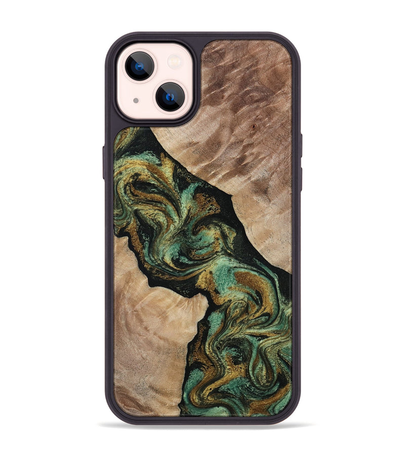 iPhone 14 Plus Wood Phone Case - Deron (Green, 815658)