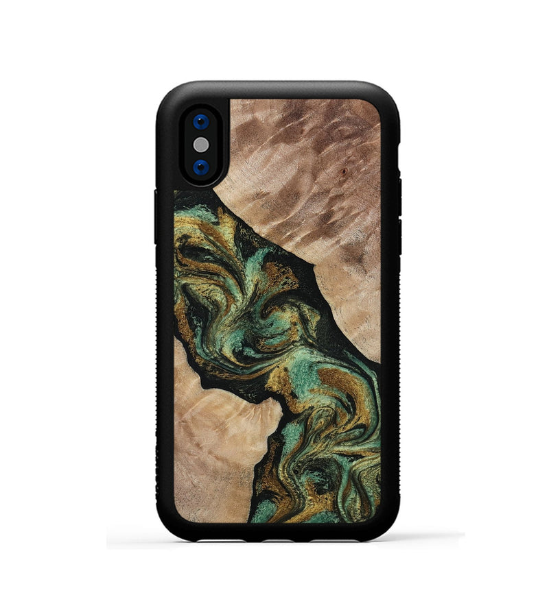 iPhone Xs Wood Phone Case - Deron (Green, 815658)