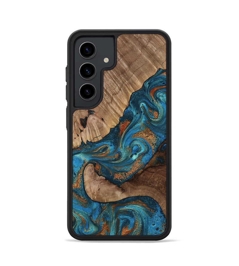Galaxy S24 Wood Phone Case - Dylan (Teal & Gold, 815659)