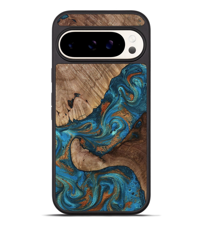 Pixel 9 Pro XL Wood Phone Case - Dylan (Teal & Gold, 815659)