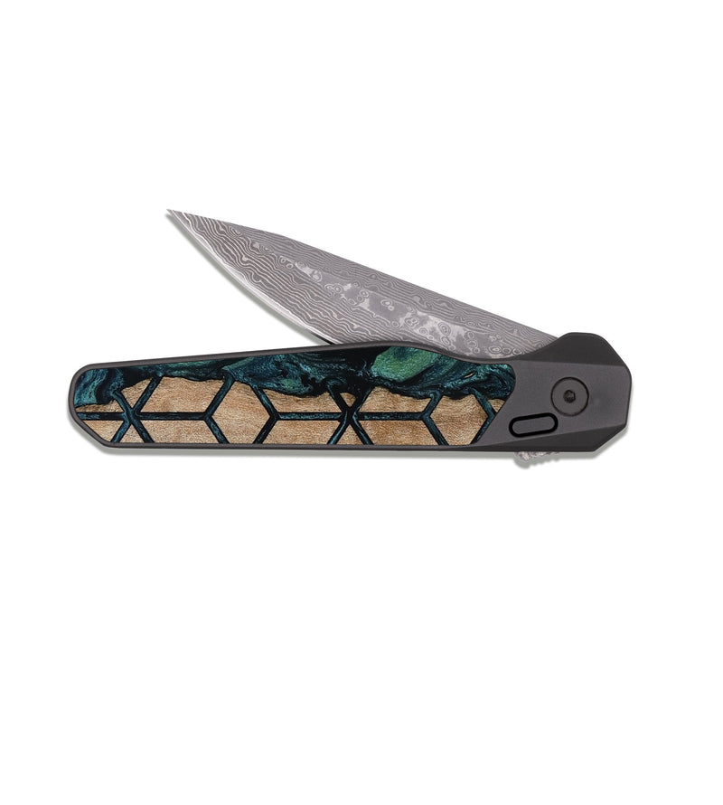 EDC Dark Damascus Wood Pocket Knife - Harry (Pattern, 815688)