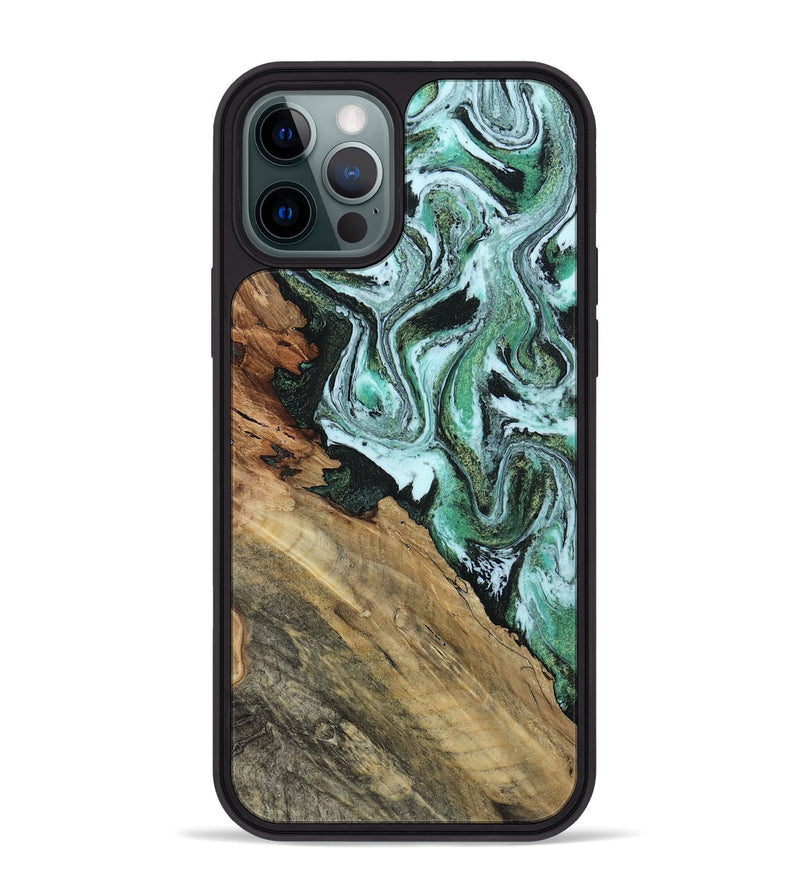 iPhone 12 Pro Max Wood Phone Case - Pearle (Green, 815689)