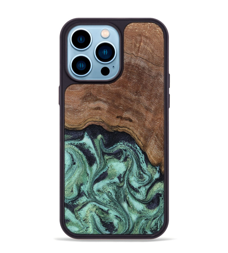 iPhone 14 Pro Max Wood Phone Case - Donovan (Green, 815690)