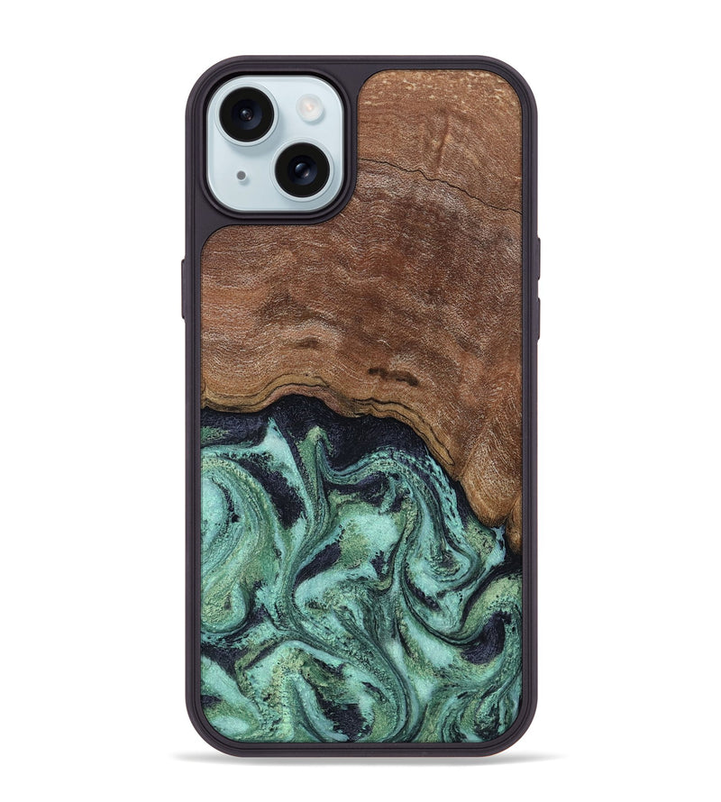 iPhone 15 Plus Wood Phone Case - Donovan (Green, 815690)