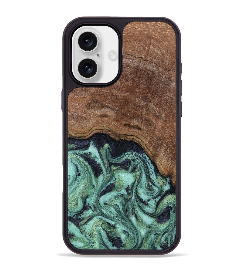 iPhone 16 Plus Wood Phone Case - Donovan (Green, 815690)