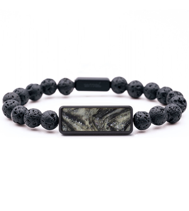 Lava Bead ResinArt Bracelet - Daphne (Black & White, 815720)