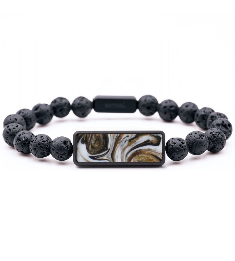 Lava Bead ResinArt Bracelet - Arthur (Black & White, 815721)