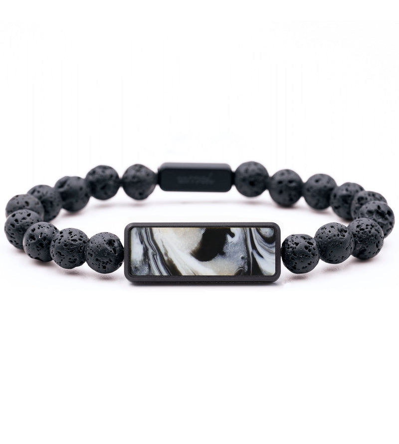 Lava Bead ResinArt Bracelet - Diamond (Black & White, 815731)