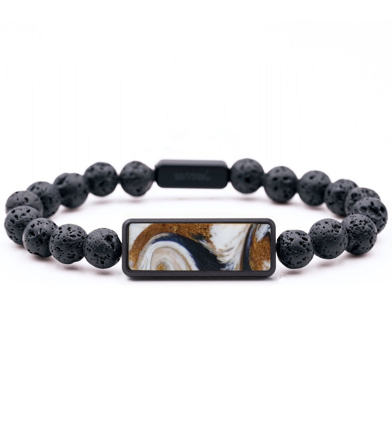 Lava Bead ResinArt Bracelet - Khloe (Black & White, 815733)