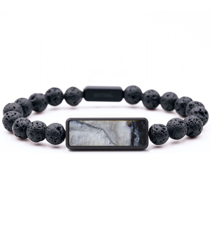 Lava Bead ResinArt Bracelet - Axel (Black & White, 815734)