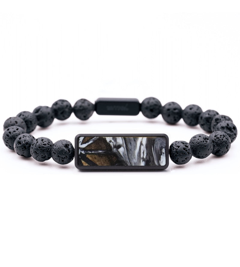 Lava Bead ResinArt Bracelet - Miguel (Black & White, 815736)