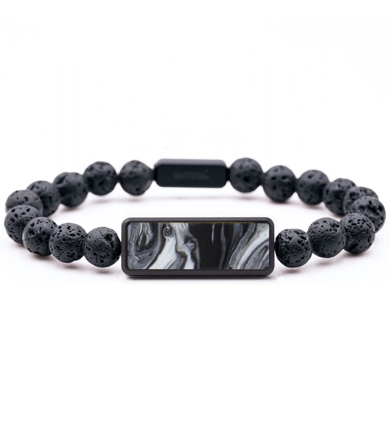 Lava Bead ResinArt Bracelet - Jennie (Black & White, 815740)