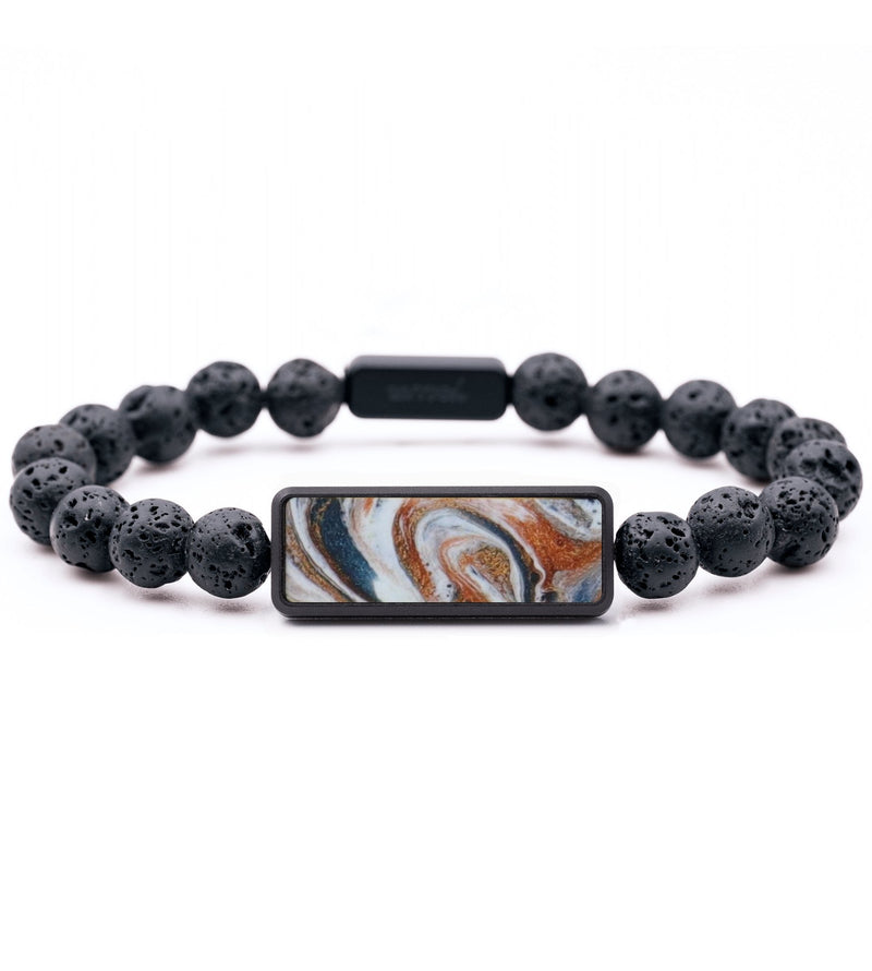 Lava Bead ResinArt Bracelet - Howard (Teal & Gold, 815750)