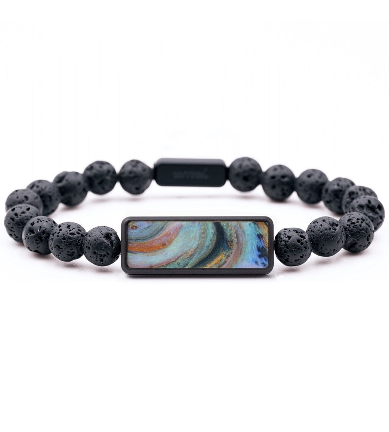 Lava Bead ResinArt Bracelet - Ryker (Teal & Gold, 815752)
