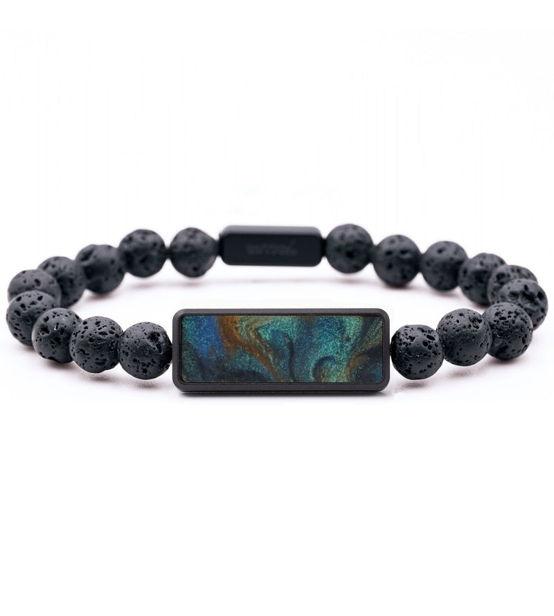 Lava Bead ResinArt Bracelet - Crystal (Teal & Gold, 815766)