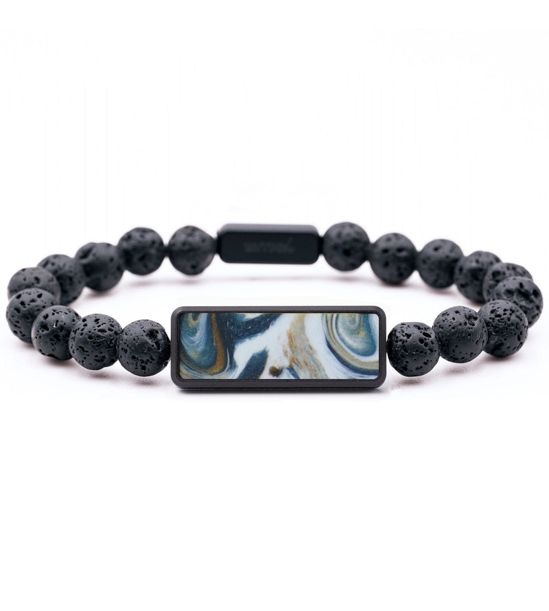 Lava Bead ResinArt Bracelet - Joyce (Teal & Gold, 815773)