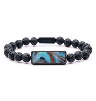 Lava Bead ResinArt Bracelet - Rosemary (Teal & Gold, 815775)