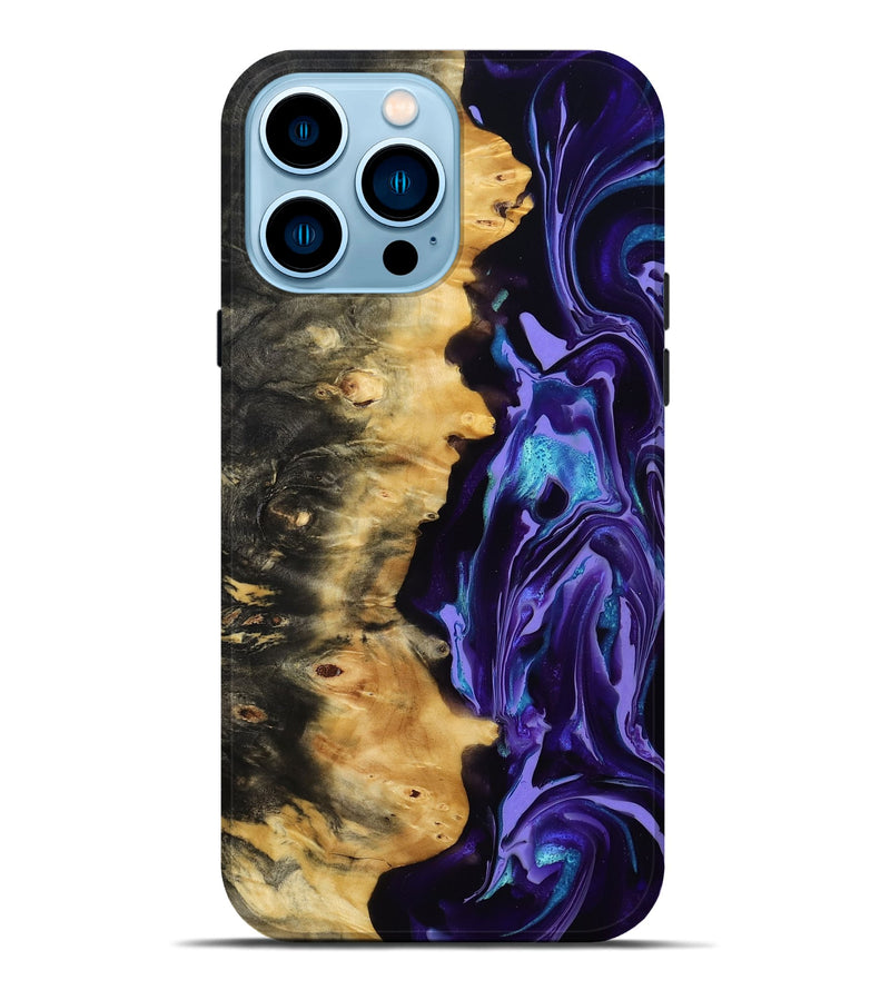 iPhone 14 Pro Max Wood Live Edge Phone Case - Tatum (Purple, 815788)
