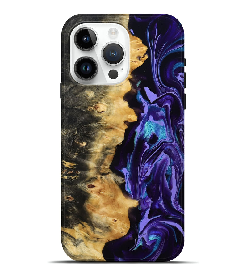 iPhone 15 Pro Max Wood Live Edge Phone Case - Tatum (Purple, 815788)
