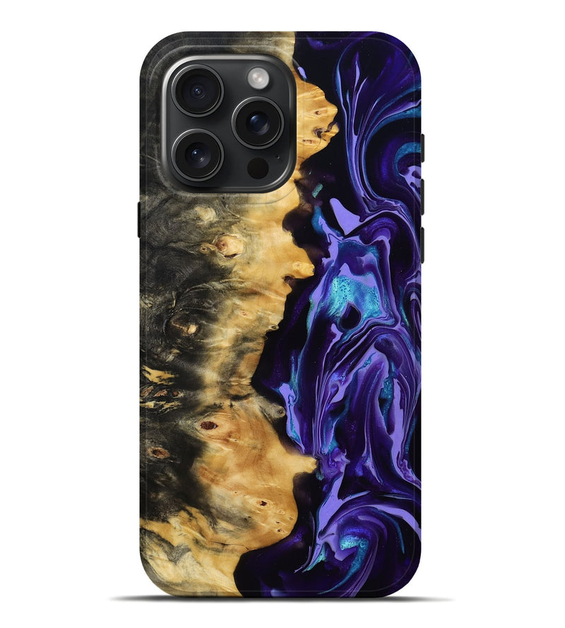 iPhone 16 Pro Max Wood Live Edge Phone Case - Tatum (Purple, 815788)