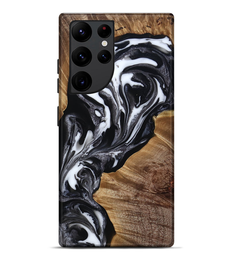 Galaxy S22 Ultra Wood Live Edge Phone Case - Denisha (Black & White, 815791)