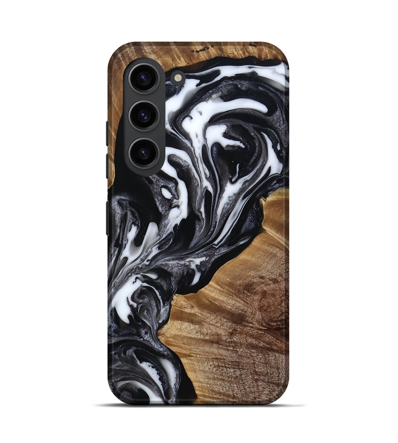 Galaxy S23 Wood Live Edge Phone Case - Denisha (Black & White, 815791)