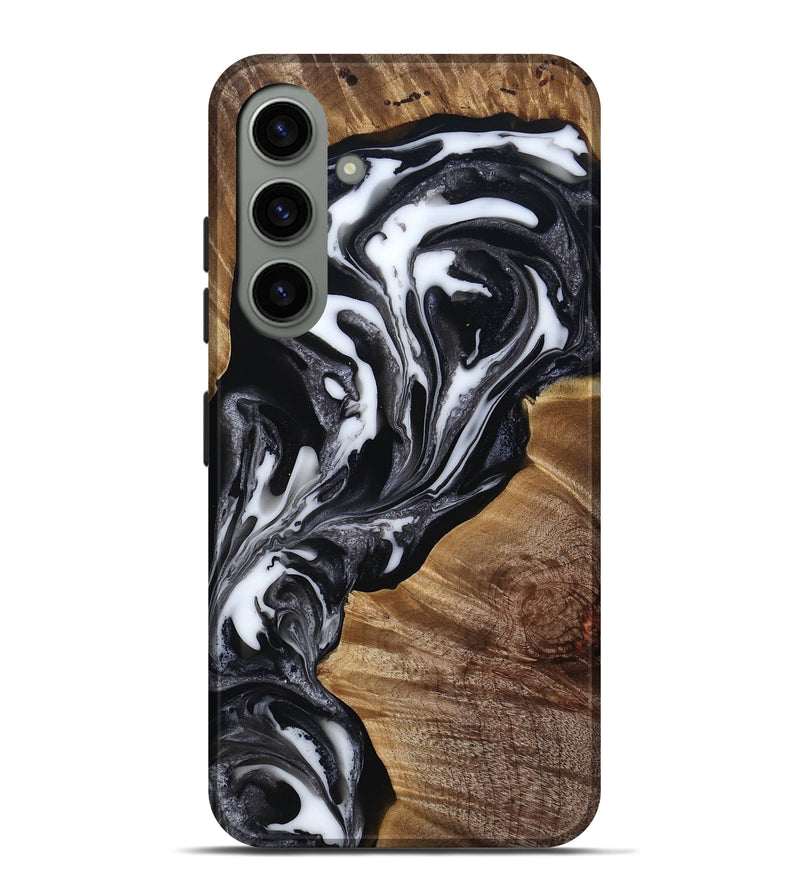 Galaxy S24 Plus Wood Live Edge Phone Case - Denisha (Black & White, 815791)