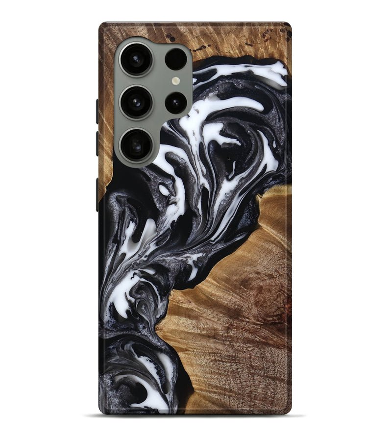 Galaxy S24 Ultra Wood Live Edge Phone Case - Denisha (Black & White, 815791)