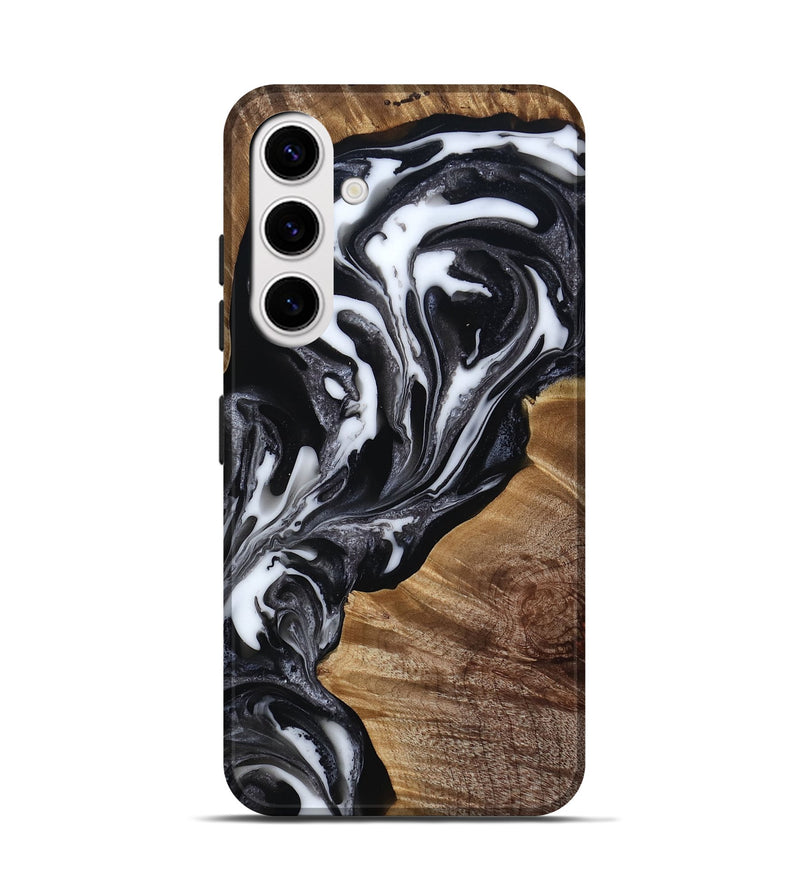Galaxy S25 Wood Live Edge Phone Case - Denisha (Black & White, 815791)