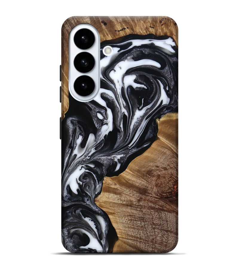 Galaxy S26 Plus Wood Live Edge Phone Case - Denisha (Black & White, 815791)