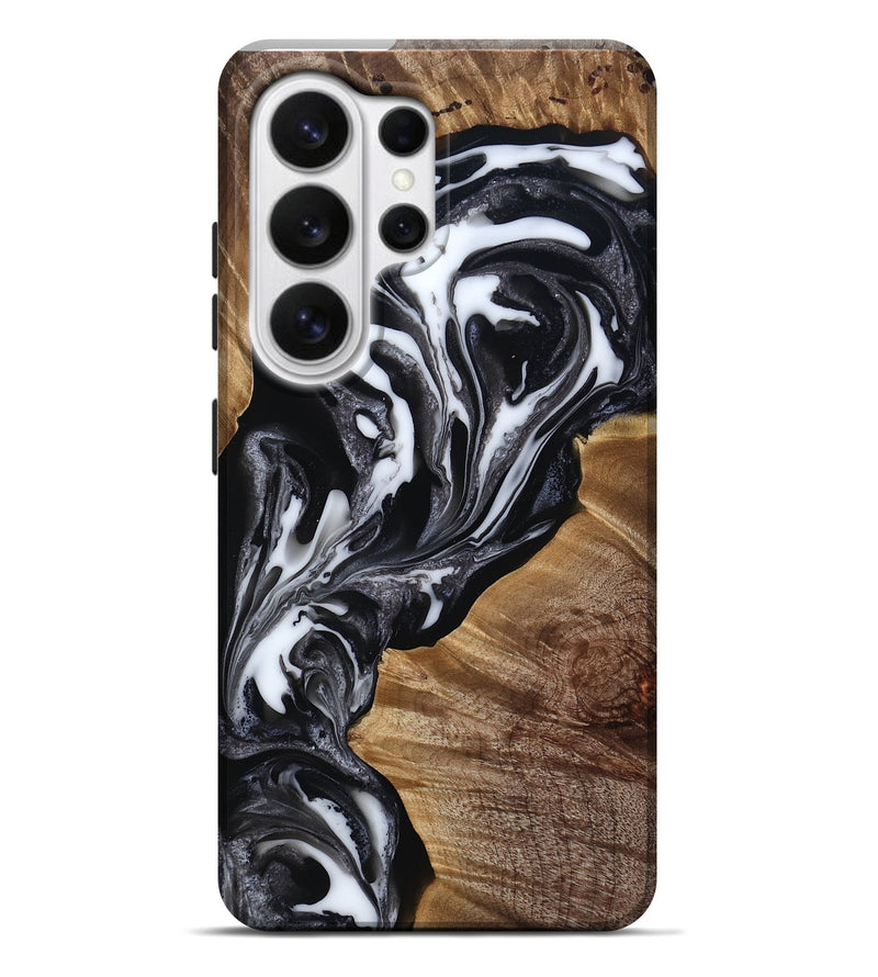 Galaxy S26 Ultra Wood Live Edge Phone Case - Denisha (Black & White, 815791)