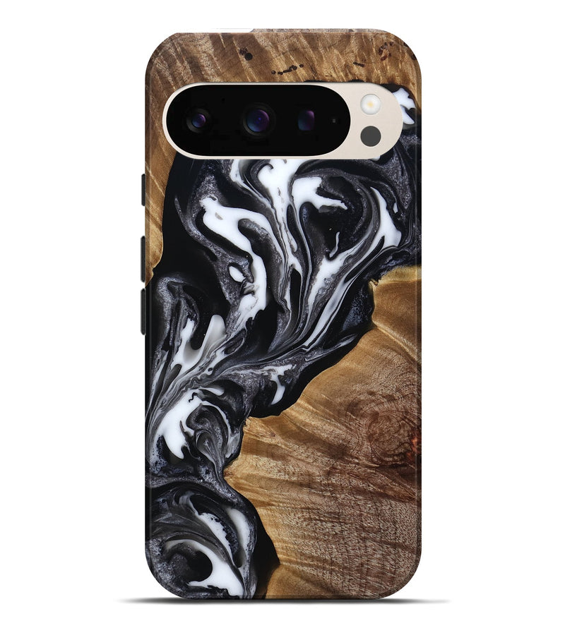 Pixel 10 Pro XL Wood Live Edge Phone Case - Denisha (Black & White, 815791)