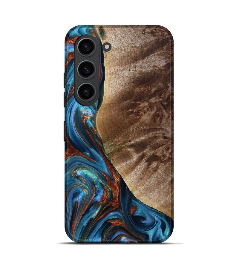 Galaxy S23 Wood Live Edge Phone Case - Citlali (Teal & Gold, 815794)
