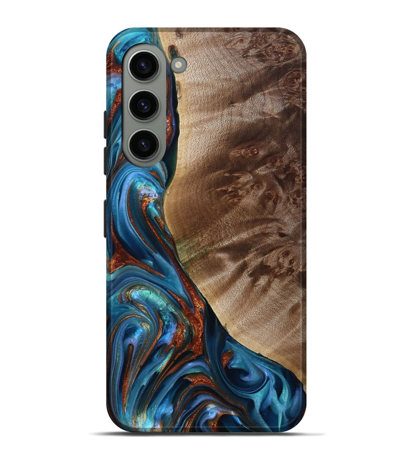 Galaxy S23 Plus Wood Live Edge Phone Case - Citlali (Teal & Gold, 815794)