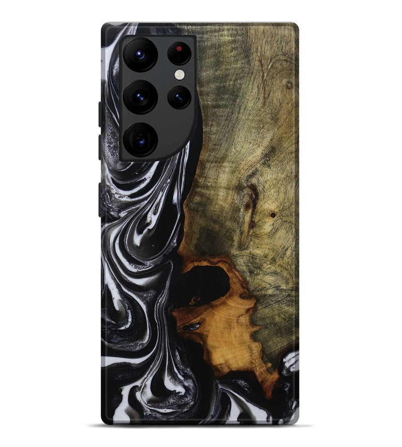 Galaxy S22 Ultra Wood Live Edge Phone Case - Janiah (Black & White, 815795)