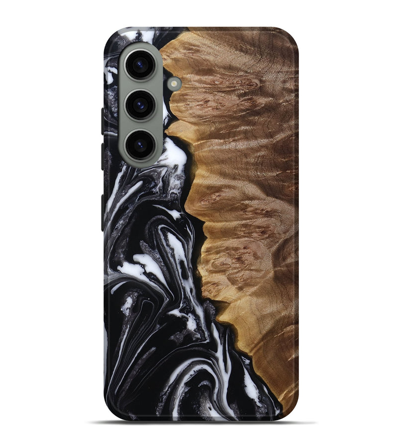 Galaxy S24 Plus Wood Live Edge Phone Case - Rosetta (Black & White, 815796)