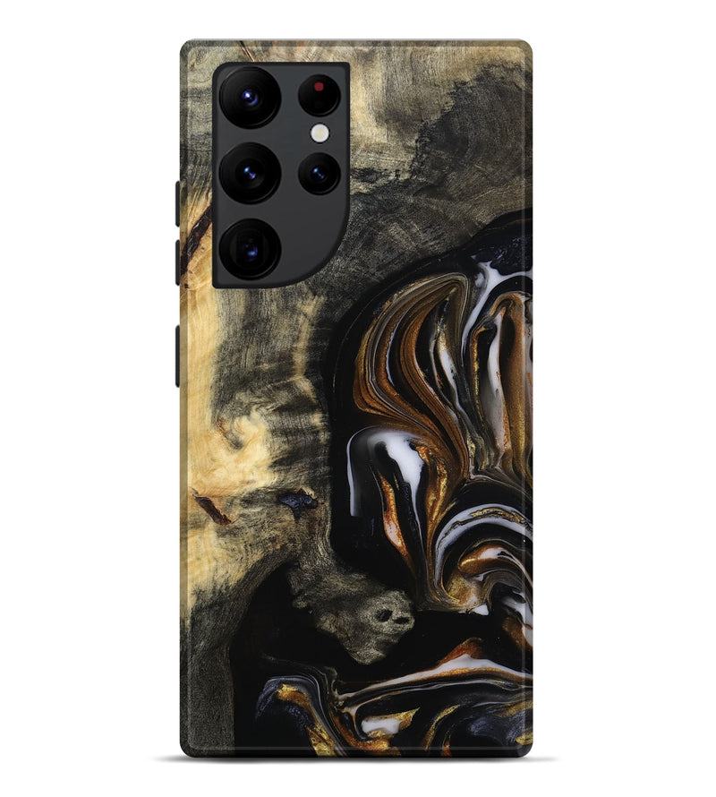 Galaxy S22 Ultra Wood Live Edge Phone Case - Hyman (Black & White, 815797)