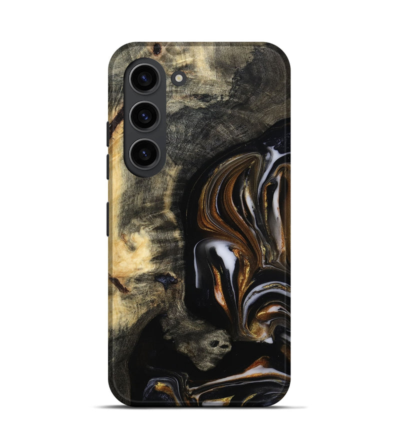 Galaxy S23 Wood Live Edge Phone Case - Hyman (Black & White, 815797)