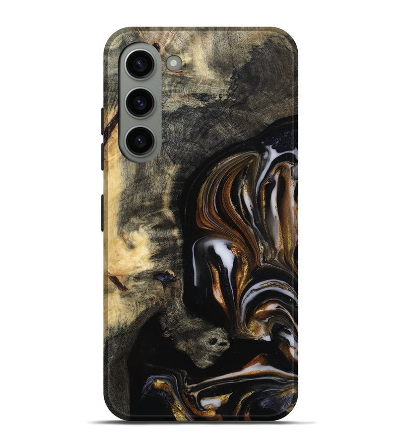 Galaxy S23 Plus Wood Live Edge Phone Case - Hyman (Black & White, 815797)