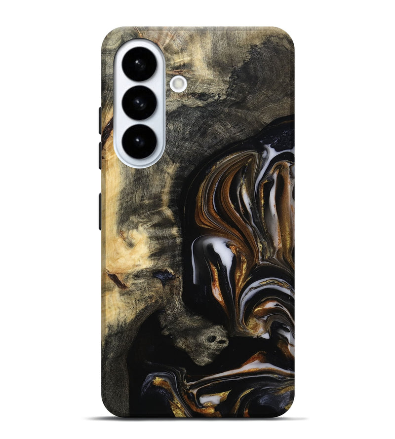 Galaxy S26 Plus Wood Live Edge Phone Case - Hyman (Black & White, 815797)