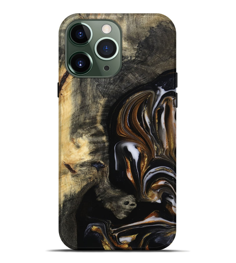iPhone 13 Pro Max Wood Live Edge Phone Case - Hyman (Black & White, 815797)