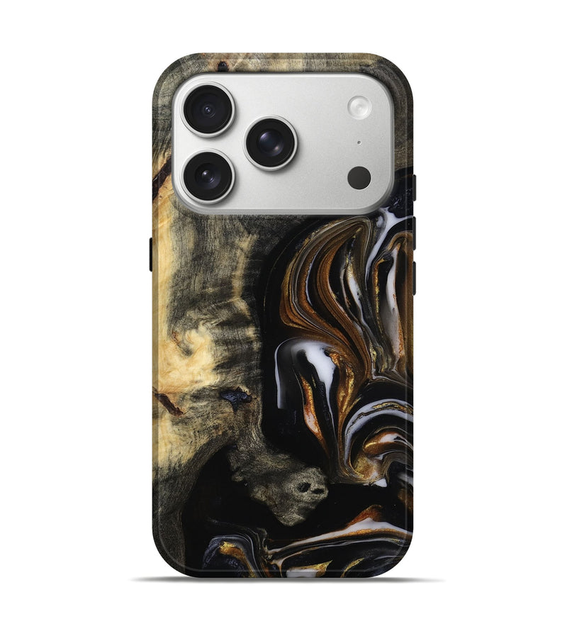 iPhone 17 Pro Wood Live Edge Phone Case - Hyman (Black & White, 815797)