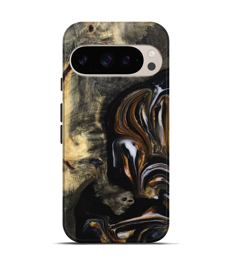 Pixel 10 Wood Live Edge Phone Case - Hyman (Black & White, 815797)