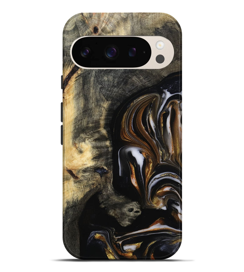 Pixel 9 Pro XL Wood Live Edge Phone Case - Hyman (Black & White, 815797)